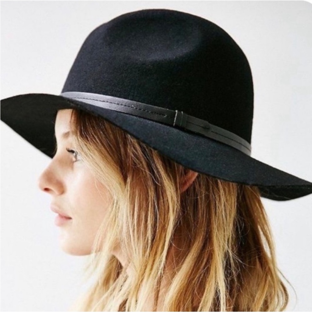 Ecote Black Felted Wool Wide Brim Hat